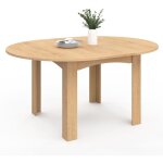 Table  manger extensible ronde dona 4 - 8 personnes faon htre 110 - 150 cm