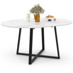 Table à manger extensible ronde selma 4 - 8 personnes noir et plateau marbre blanc alaska 110 - 150 cm ... Table à manger extensible ronde selma 4 - 8 personnes noir et plateau marbre blanc alaska 110 - 150 cm ...