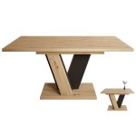 Table  manger extensible vinny bois chne 120  160 cm 6 personnes