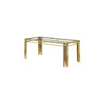 Homy france - table à manger flute gold plateau en verre 150 cm Homy france - table à manger flute gold plateau en verre 150 cm