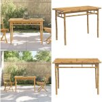 Table � manger de jardin 110x55x75 cm bambou - table � manger ext�rieur - table jardin bambou - mobilier ...