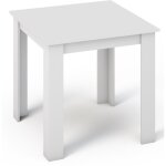 Table  manger kongo blanc - rsistante aux rayures et  l'humidit - 80 x 80 x 75 cm
