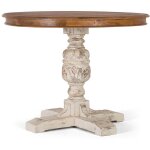 Table  manger en manguier naturel et blanc vieilli 1 mtre