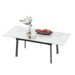 Table  manger en marbre extensible 6 - 8 personnes pierre vritable fritte grand meuble cuisine moderne ...