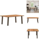 Vidaxl - table  manger marron clair bois de chne massif rectangulaire - table  manger - tables  manger ...