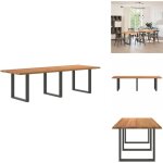 Table  manger marron clair bois de chne massif rectangulaire - table  manger - tables  manger - table ...