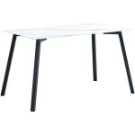Table � manger mirage en verre marbre blanc