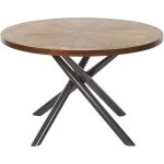 Beliani - table  manger moderne 4 - 6 places pieds croiss en mtal gris ? 120 cm plateau rond mdf bois ...