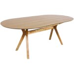 Table � manger oblongue extensible. 160 - 200cm 4 - 8 personnes mdf et placage ch�ne. couleur naturelle ...