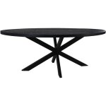Hsm collection - table � manger ovale 160 cm en manguier recycl� noir et m�tal - bergal