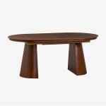 Table � manger ovale extensible 180 - 240x105 cm en mdf et placage ch�ne montana sklum