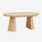 Table � manger ovale extensible 180 - 240x105 cm en mdf et placage ch�ne montana sklum
