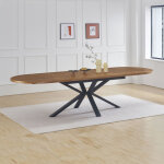Table � manger ovale extensible 180 - 300 cm d�cor ch�ne brun - venter