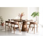 Bobochic - table � manger extensible rectangulaire arrondie 200 � 300 cm mazargues placage ch�ne massif ...