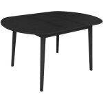 Table à manger ovale extensible bois d'hévéa et placage chêne noir 4 - 6 places - 110 / 140 x 100 x 75 ... Table à manger ovale extensible bois d'hévéa et placage chêne noir 4 - 6 places - 110 / 140 x 100 x 75 ...