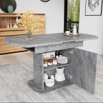 Table à manger ovale extensible, l110 / 130w70h75cm, table à manger avec espace de rangement, table basse ... Table à manger ovale extensible, l110 / 130w70h75cm, table à manger avec espace de rangement, table basse ...