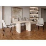 Deco in paris - table à manger ovale en marbre composite beige 6 personnes elma Deco in paris - table à manger ovale en marbre composite beige 6 personnes elma