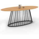 Idmarket - table à manger ovale yuna 10 personnes plateau bois et pied filaire en métal noir 200 cm Idmarket - table à manger ovale yuna 10 personnes plateau bois et pied filaire en métal noir 200 cm