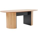 Oviala - table � manger avec plateau en mdf plaqu� ch�ne 10 personnes