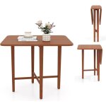 Table � manger pliante, table de cuisine en bois pour 2 � 4 personnes avec 2 plateaux rabattables, table ...