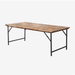 Table à manger rectangulaire 200x100 cm pliable en bois de manguier et fer sklum noir de carbone Table à manger rectangulaire 200x100 cm pliable en bois de manguier et fer sklum noir de carbone