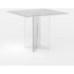 Table � manger en polycarbonate transparent carr�e 80x80cm holden
