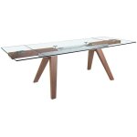 Table � manger � rallonge rectangulaire verre tremp� et noyertable � manger � rallonge rectangulaire ...