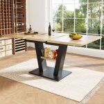Table à manger rectangulaire , pouvant accueillir 6 - 8 personnes, design pieds croisés, mdf, table rétractabl ... Table à manger rectangulaire , pouvant accueillir 6 - 8 personnes, design pieds croisés, mdf, table rétractabl ...