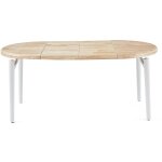 Pegane - table à manger, table de repas ronde extensible en bois coloris chêne nordique, pieds en métal ... Pegane - table à manger, table de repas ronde extensible en bois coloris chêne nordique, pieds en métal ...