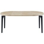 Pegane - table  manger, table de repas ronde extensible en bois coloris chne nordique, pieds en mtal ...