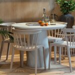 M&s - table à manger ronde 100x76 cm en fibres d'argile blanc aspect béton M&s - table à manger ronde 100x76 cm en fibres d'argile blanc aspect béton