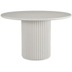 Table � manger ronde 4 personnes en mdf - beige - tamarzo