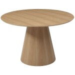 Vente - unique ? table � manger ronde 4 personnes ? placage fr�ne naturel clair ? pied central contemporain ...