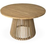 Table � manger ronde en bois d'acacia. 4 places. int�rieur et ext�rieur