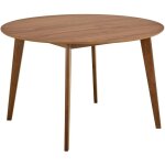 Hellin - table à manger ronde en bois d120 noyer 4 / 6 places - leta Hellin - table à manger ronde en bois d120 noyer 4 / 6 places - leta