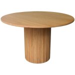 Table � manger ronde bois d'h�v�a et placage ch�ne naturel 4 places - � 115 x 73 cm - estelle