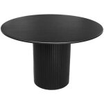 Table  manger ronde bois d'hva et placage chne noir 4 places -  115 x 73 cm - estelle