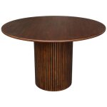 Table  manger ronde bois d'hva et placage chne noyer 4 places -  115 x 73 cm - estelle