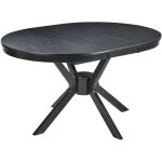 Table  manger ronde design rtro extensible salle  manger salon chne noir tymis