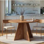 Table à manger ronde effet bois de pin Ø120 cm marfa Table à manger ronde effet bois de pin Ø120 cm marfa