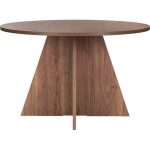 Table � manger ronde effet noyer 5 � 6 pers. �120 cm - norae