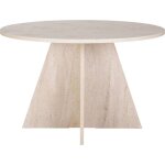 Table � manger ronde effet travertin 5 � 6 pers. �120 cm - norae