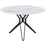 Table � manger ronde verre effet marbr� 120x75 cm ? electra