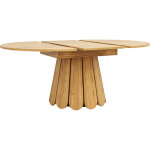 Table � manger ronde extensible 118?158 cm en bois mdf avec pied d�coratif