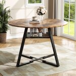 Table à manger ronde extensible 120 - 140 cm - 4 - 6 personnes, plateau en mdf et métal, idéale pour ... Table à manger ronde extensible 120 - 140 cm - 4 - 6 personnes, plateau en mdf et métal, idéale pour ...
