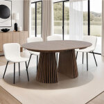 Ebuy24 - table à manger ronde extensible 120 - 160 - 200 cm décor chêne brun Ebuy24 - table à manger ronde extensible 120 - 160 - 200 cm décor chêne brun