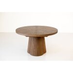 Bobochic - table à manger ronde extensible 130 à 180 cm sugiton placage chêne massif marron foncé Bobochic - table à manger ronde extensible 130 à 180 cm sugiton placage chêne massif marron foncé