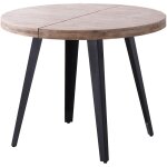 Fijalo - table à manger ronde extensible berg chêne miel / noir. Fijalo - table à manger ronde extensible berg chêne miel / noir.