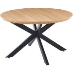 Fijalo - table  manger ronde extensible cross 130 - 170 - 210 x 130 cm chne / noir.