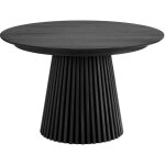 Ebuy24 - table � manger ronde extensible lanza - noir - diam�tre 120 / 160 - 200 cm
